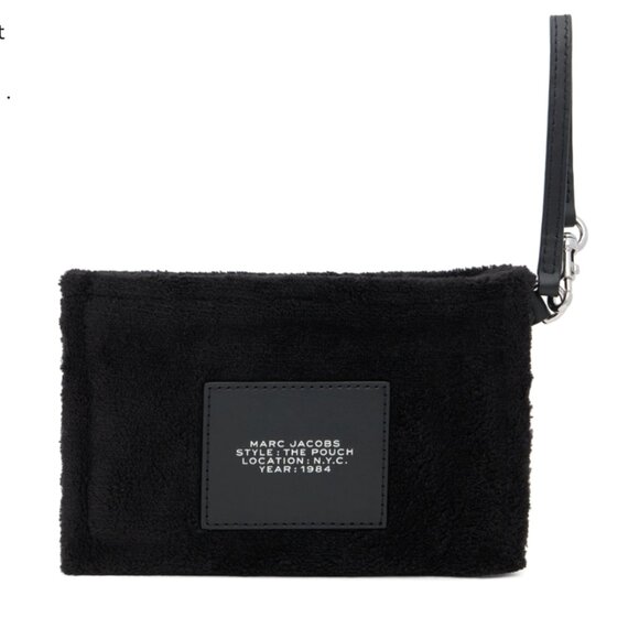 Marc Jacobs Fluffy‎ The Pouch Wristlet Black White Terry - Picture 3 of 14